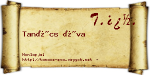 Tanács Éva névjegykártya